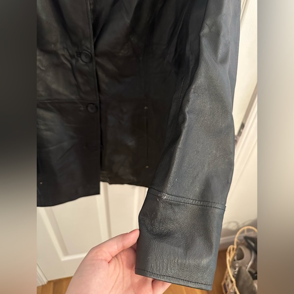 100% Genuine Leather Jacket, Collar, Pockets - Picture 5 of 8